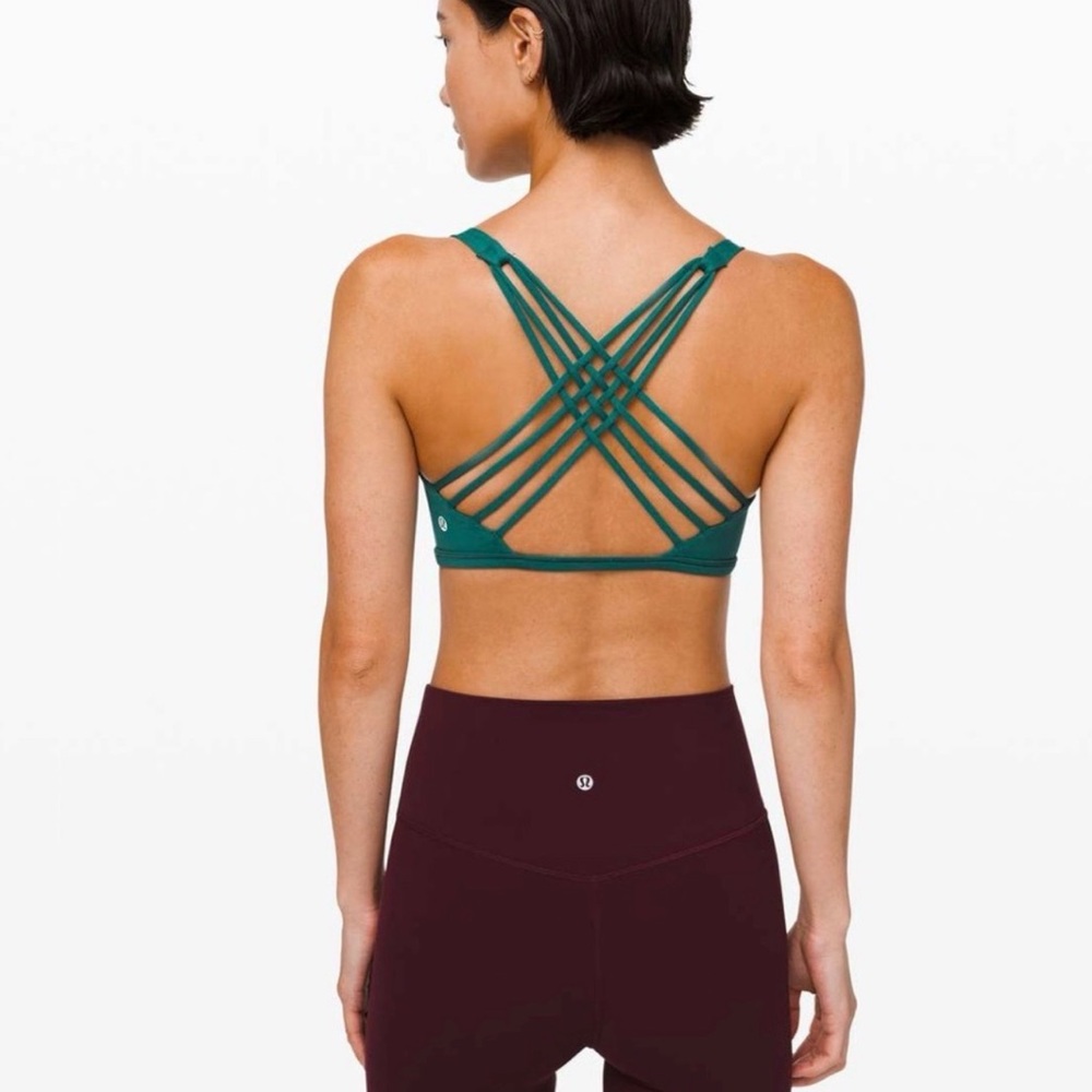 LULULEMON Free To Be Bra Wild Emerald Green Strappy Sports Bra